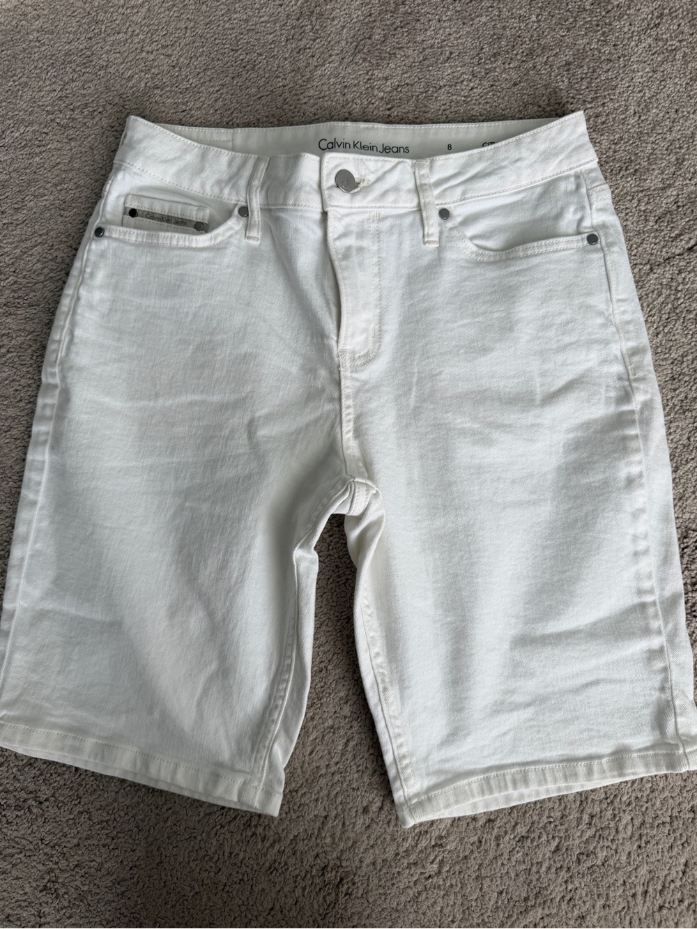 Calvin Klein Jeans White Denim Women's Shorts